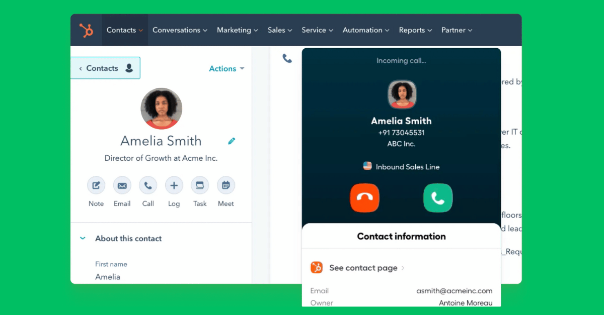 Aircall-hubspot-integration-calls