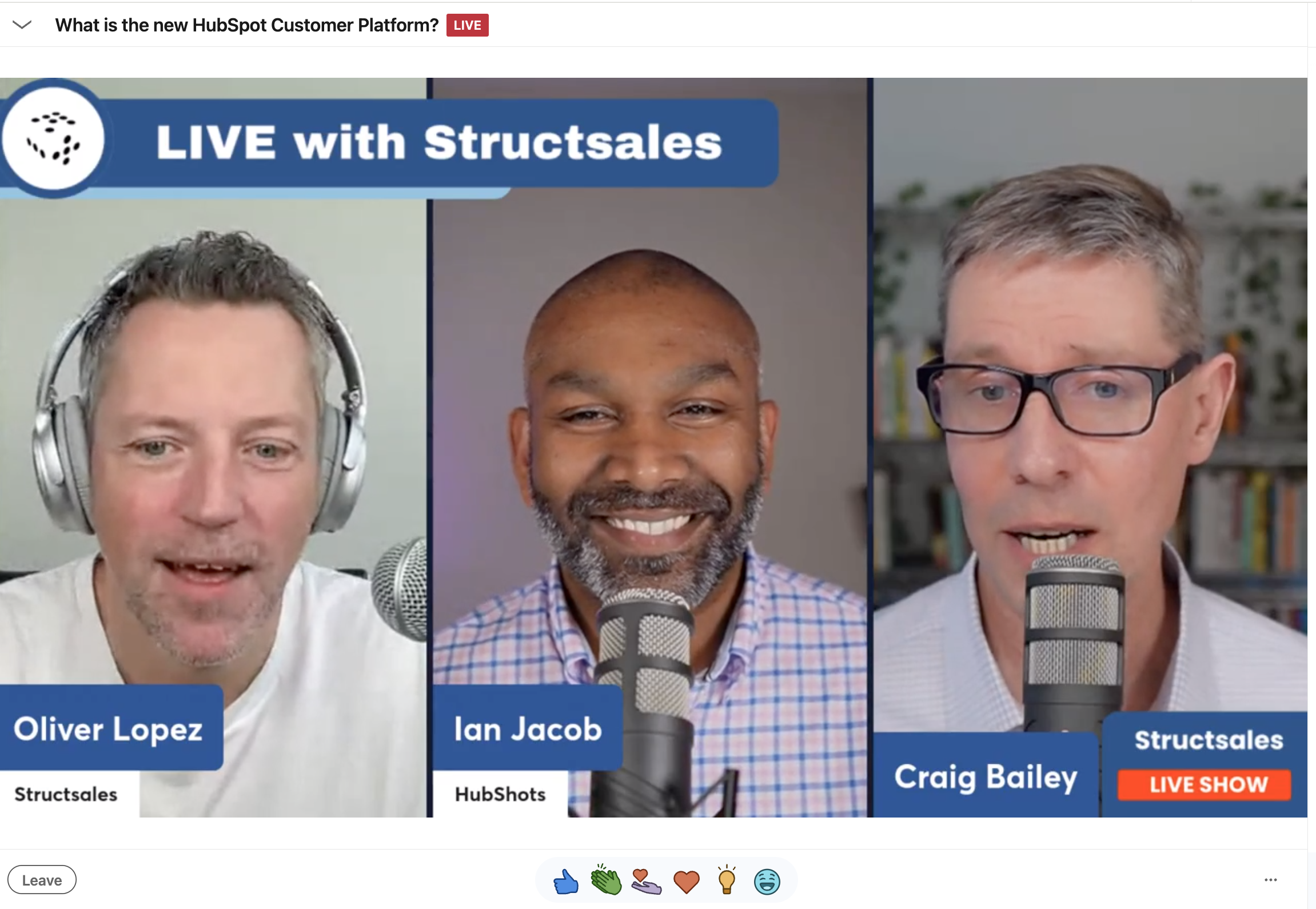 Structsales LIVE med Oliver Lopez Ian Jacob och Craig Bailey